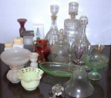 MIXED GROUP OF CLEAR AND COLORED GLASS