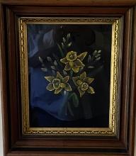 PAIR OF FRAMED FLORAL PIECES