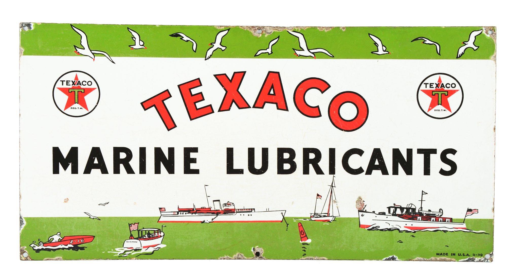 Texaco Marine Lubricants Porcelain Sign.