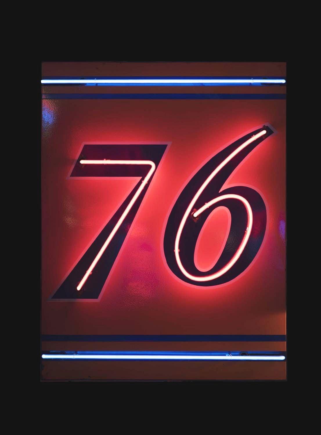 Union "76" Gasoline Porcelain Neon Sign.