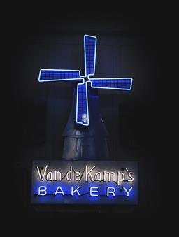 Van De Kamp's Bakery Porcelain Neon Sign w/ Motion Neon Lighting.