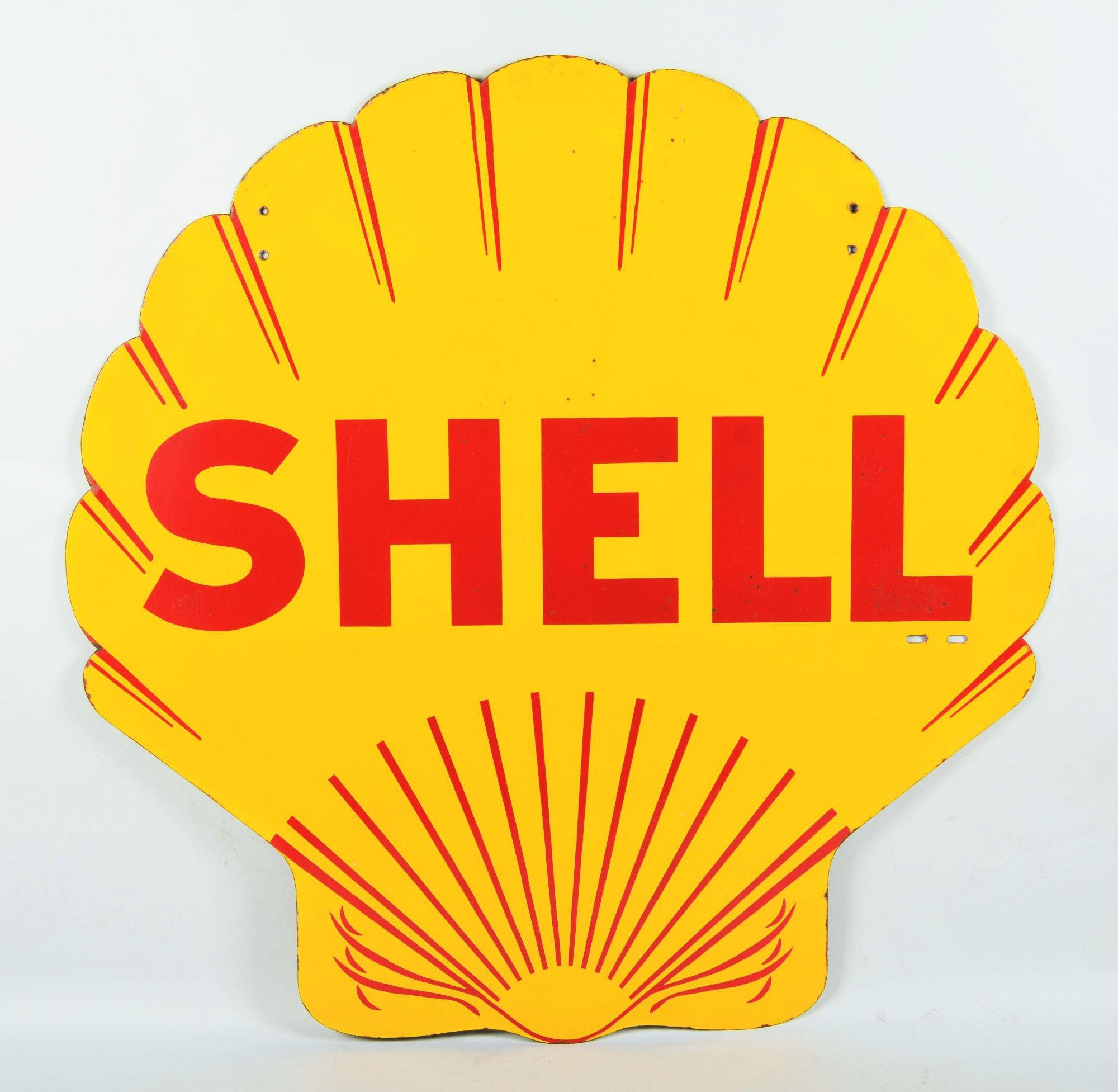 Shell Gasoline Porcelain Clam Shaped Sign.