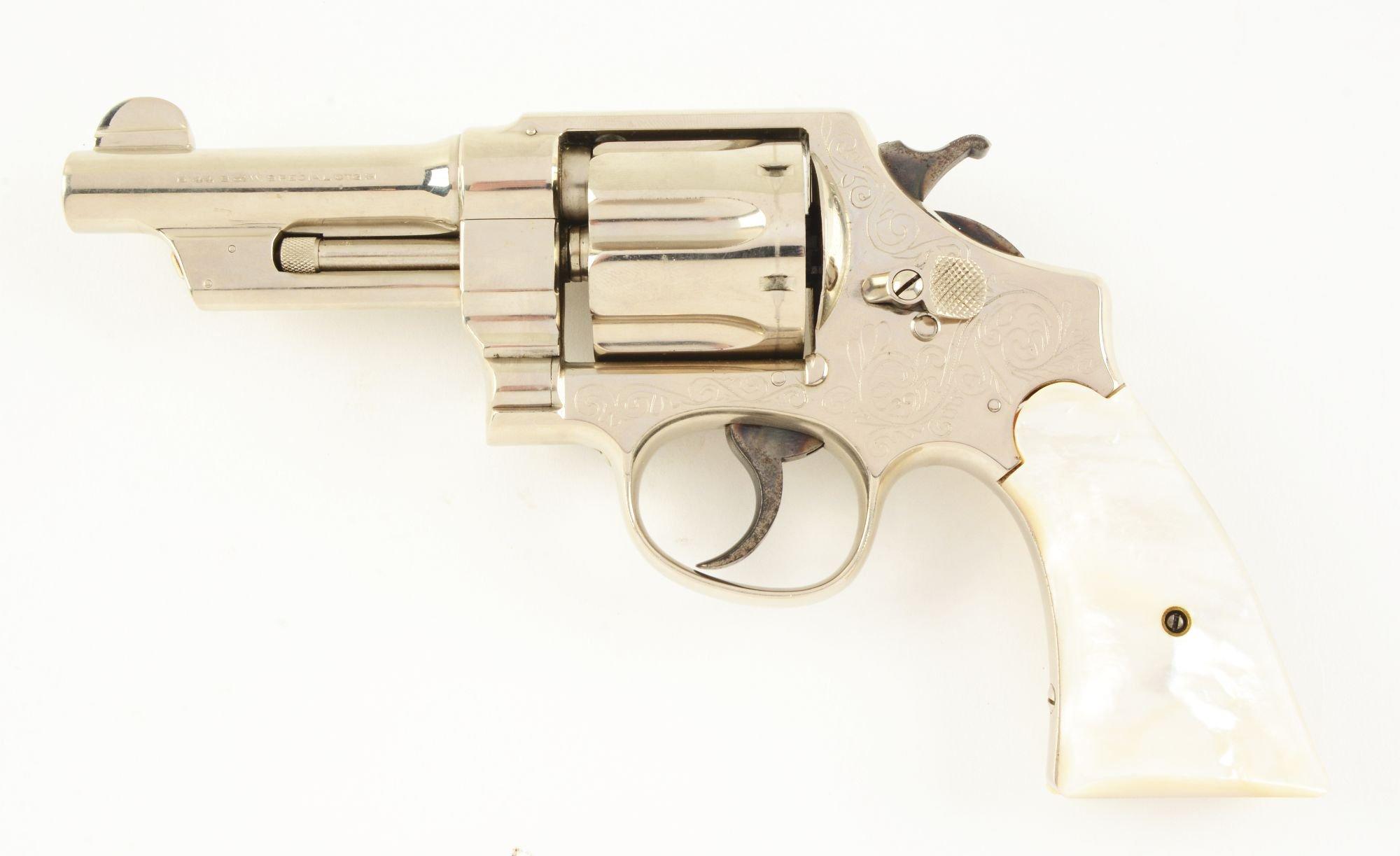 (C) Engraved & Plated S&W Triple Lock Revolver.