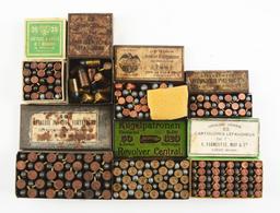 Lot of Seven Boxes of Pinfire and Centerfire Ammunition.