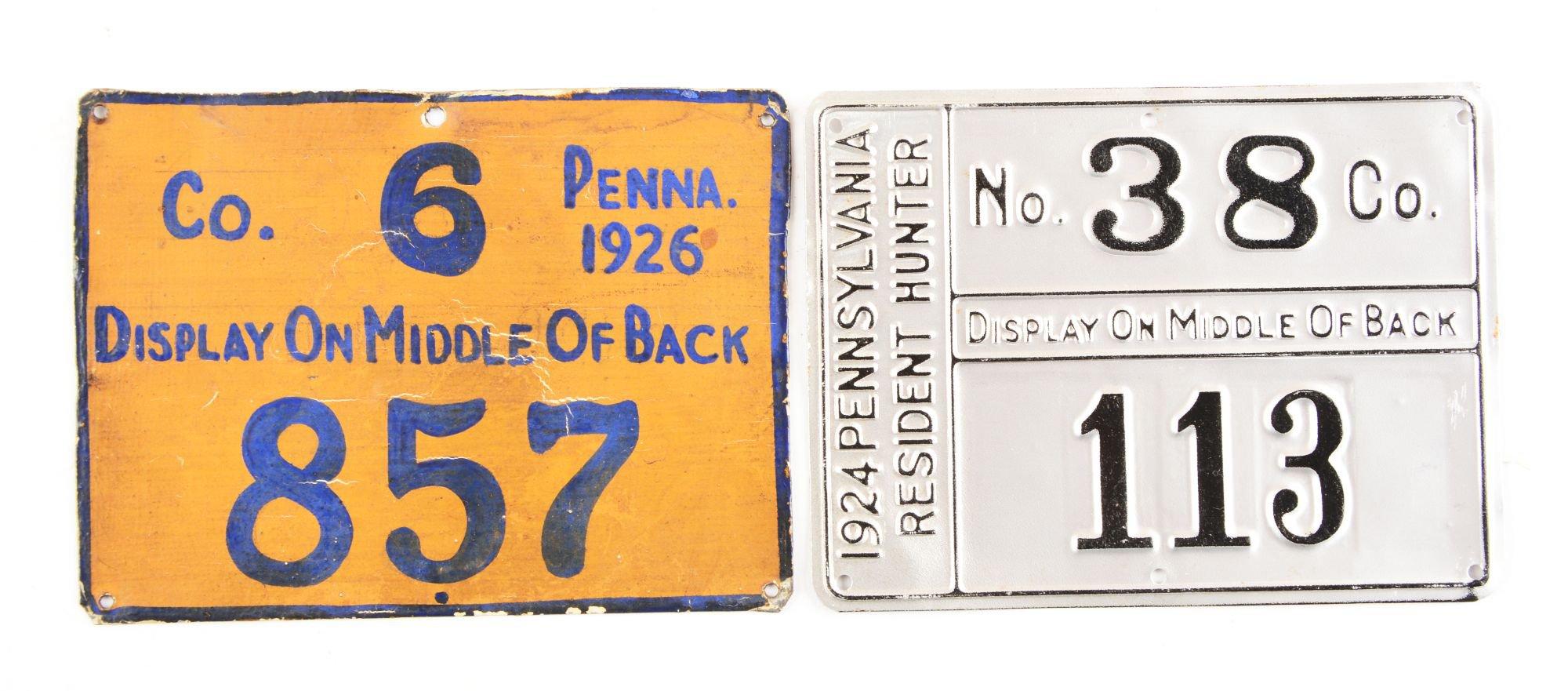 Framed Complete Set of Pennsylvania Resident Hunting Licenses, 1913-1947