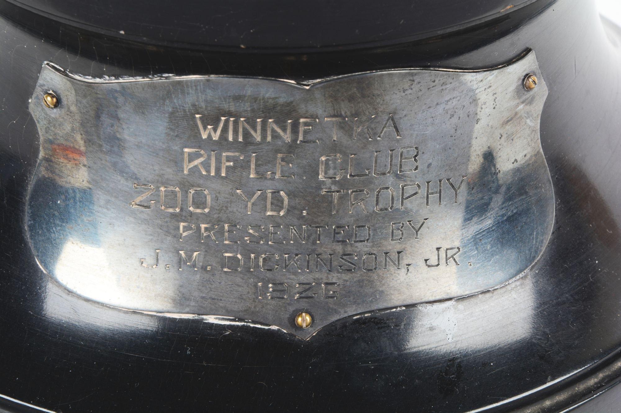 1926-27 Winnetka, Illinois Rifle Club Trophy with Indian & Rifles.