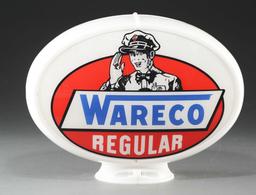 Wareco Regular Gasoline Complete Oval Gas Globe.