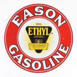 Eason Gasoline Porcelain Sign w/ Ethyl Burst Graphic.