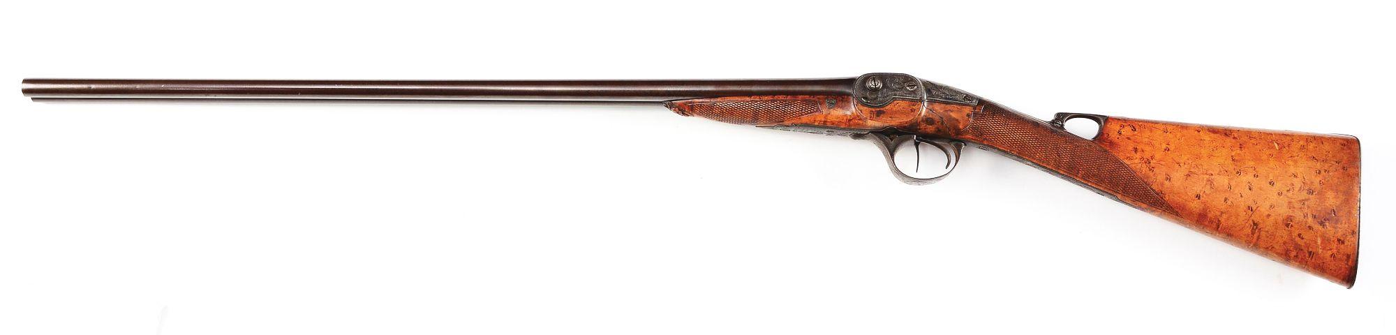 (A) Rare & Unusual Circa 1840 French Robert's System Breech-loading 20 Bore Shotgun.