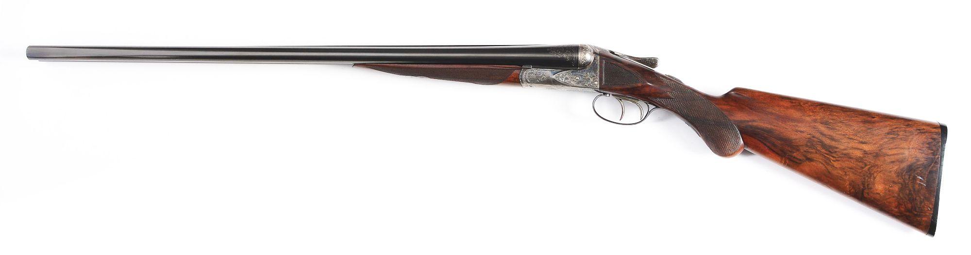 (C) A.H. Fox CE Grade 12 Bore Double Barrel Shotgun with L O' M Case.