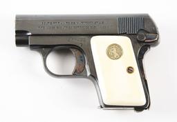 (C) Boxed Colt Model 1908 Semi-Automatic Pocket Pistol with Silver Medallion Ivory Grips (1920).