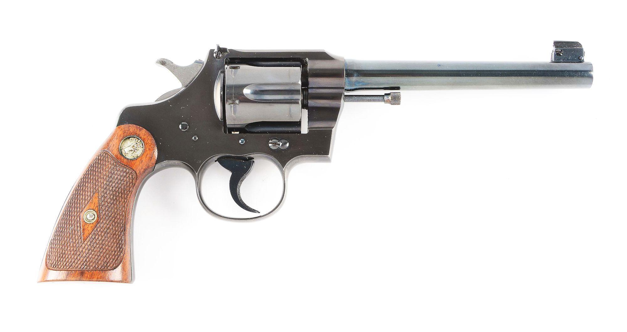 (C) Boxed Pre-War Colt Officer's Model Double Action Target Revolver (1920).