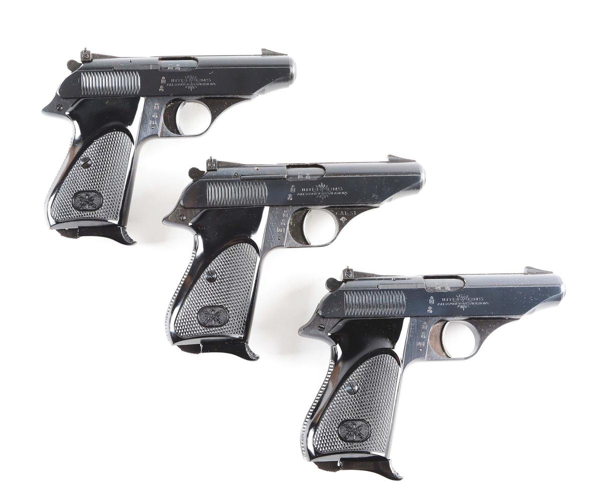 (M) Lot of 3 Bernardelli Model 80 Target Pistols with Boxes: 380, .22LR, & .32ACP.