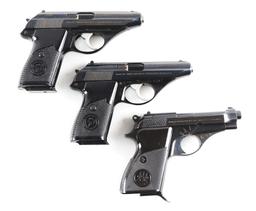 (M) Lot of 3 Beretta Semi-Automatic Pistols In Boxes: Consecutive Model 90's 7.65 & 1 Model 70S .380