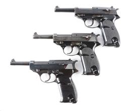 (C)Lot of 3: P.38 Style Semi-Automatic Pistols.