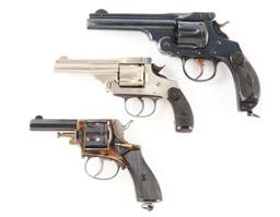 (C) Lot of 3: High Condition 19th Century European Double Action Revolvers.