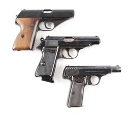 (C) Lot of 3: Walther & Mauser Semi-Automatic Pocket Pistols.