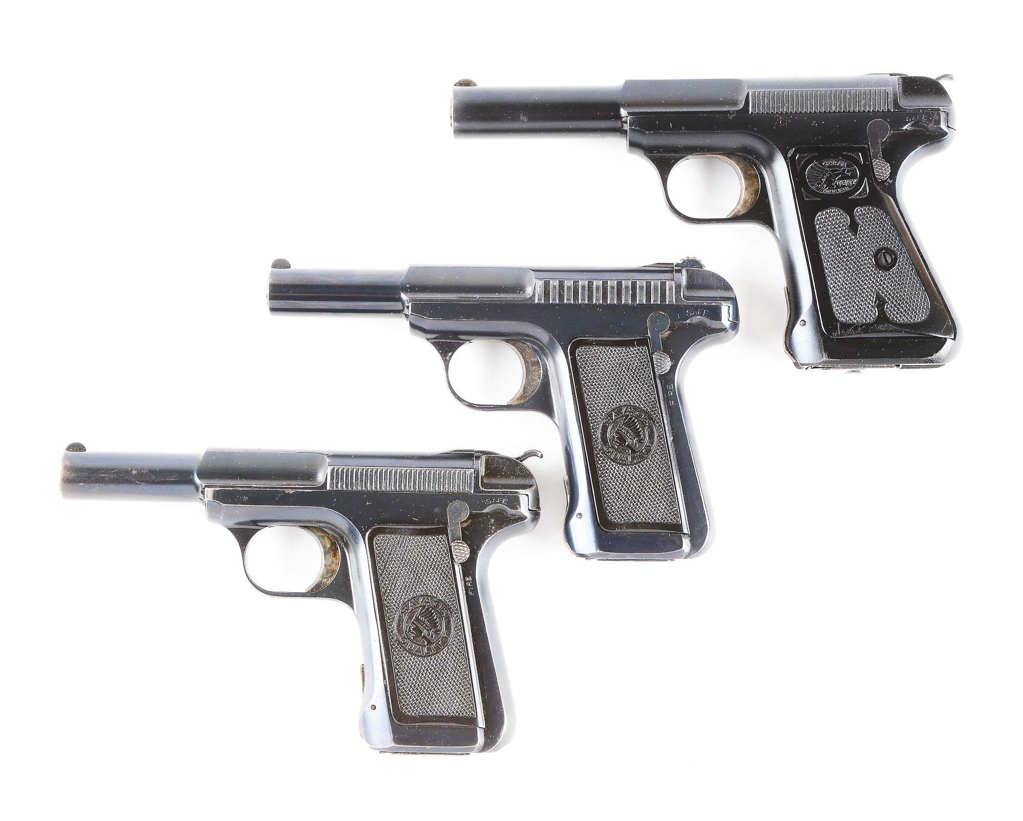 (C) Lot of 3 Savage Semi-Automatic Pistols: 1907, 1907, 1917.