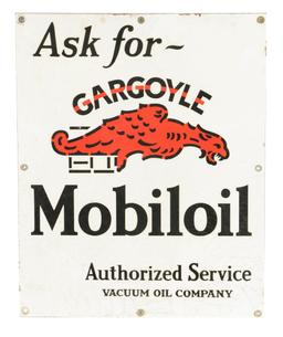 Ask For Gargoyle Mobiloil Porcelain Cabinet Sign.