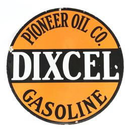 Pioneer Oil Company Dixcel Gasoline Porcelain Sign.