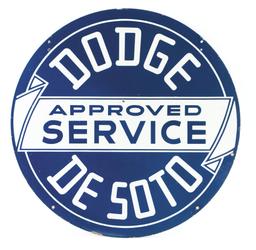 Dodge & De Soto Approved Service Porcelain Sign.