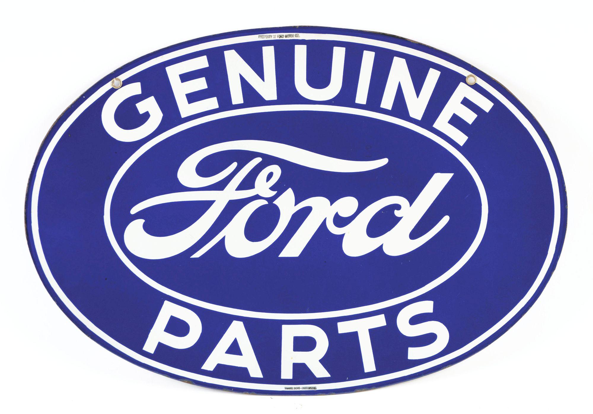 Ford Genuine Parts Porcelain Oval Sign.
