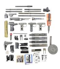 SIGNIFICANT AND LARGE LOT OF UZI PARTS, SPARES AND ACCESSORIES.