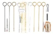 LOT OF 10 THOMPSON AND REISING MACHINE GUN CLEANING RODS WITH THOMPSON OILER AND SCREWDRIVER.