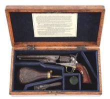 (A) RARE COLT MODEL 1860 FLUTED ARMY PERCUSSION REVOLVER WITH CASE.