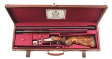 (M) LUCIANO BOSIS WILD EXTRA 12 BORE OVER/UNDER SHOTGUN WITH EXTRA BARREL, CASE, ENGRAVED BY PARRAVI