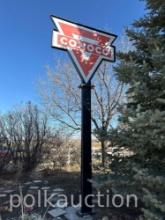 CONOCO SIGN ON POLE- DOUBLE SIDED PORCELAIN-ORIGINAL**NO SHIPPING AVAILABLE**