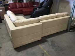 Faux Leather Ruby Sectional by Hokku Designs in Beige