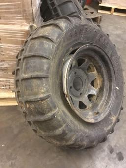 (2) Desert-Track 15in. Steel Rim 4-Lug Sand Tires 14.50-15 Size