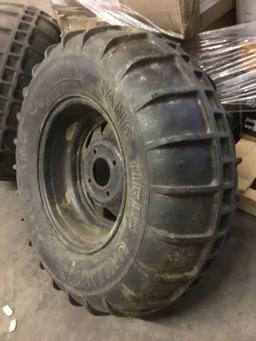 (2) Desert-Track 15in. Steel Rim 4-Lug Sand Tires 14.50-15 Size
