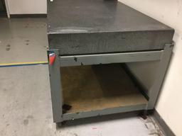 XL Mojave Granite Surface Plate On Rolling Cart