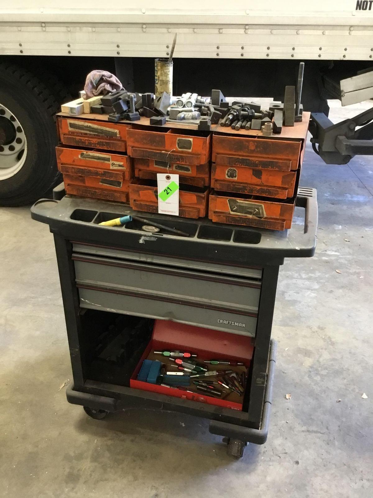 Rolling Tool Chest with Assorted Mill Accessories