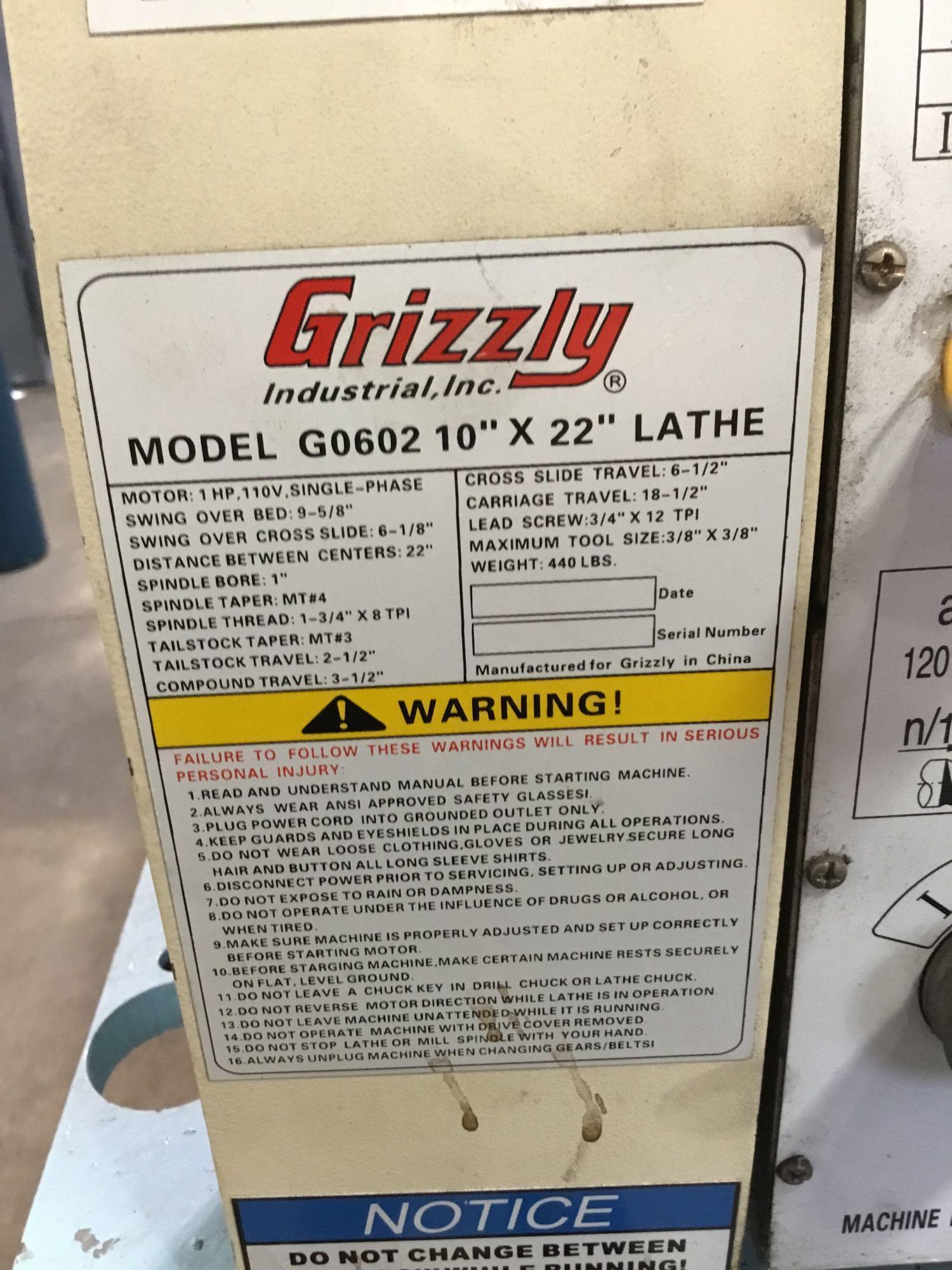 Grizzly Benchtop 10in x 22in Metal Lathe***WORKING***