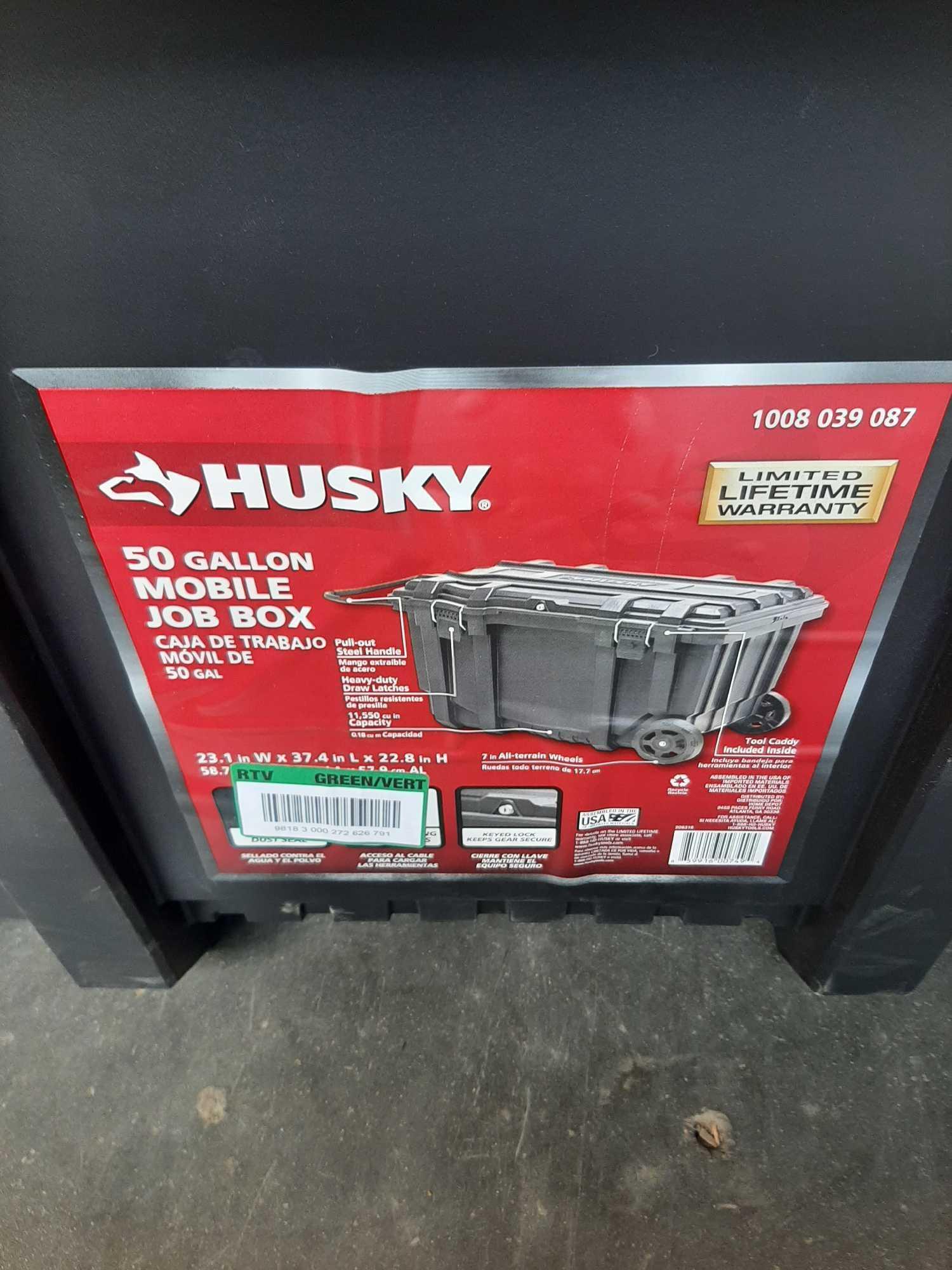 Husky 50 Gallon Mobile Job Box*MISSING PARTS*