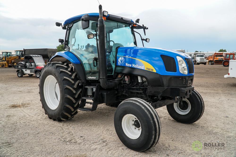 2010 New Holland T6030 Agricultural Tractor, 115HP, Enclosed Cab, PTO, 3-Pt, 24-Speed Dual Command