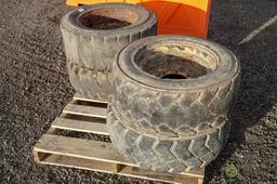 (4) Skid Steer 10-16.5 Tires w/ Rims