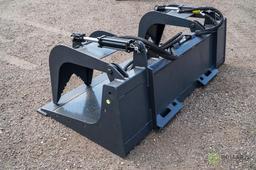 New Wolverine 72in Grapple Bucket Attachment To Fit Skid Steer Loader