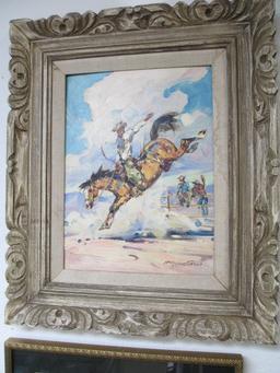 Signed Oil - Cowboy Artwork - 24x20 - Will not be shipped - con 692