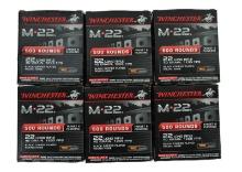 Six Winchester M22 .22LR Boxes of 3000 Rounds  (MGX)