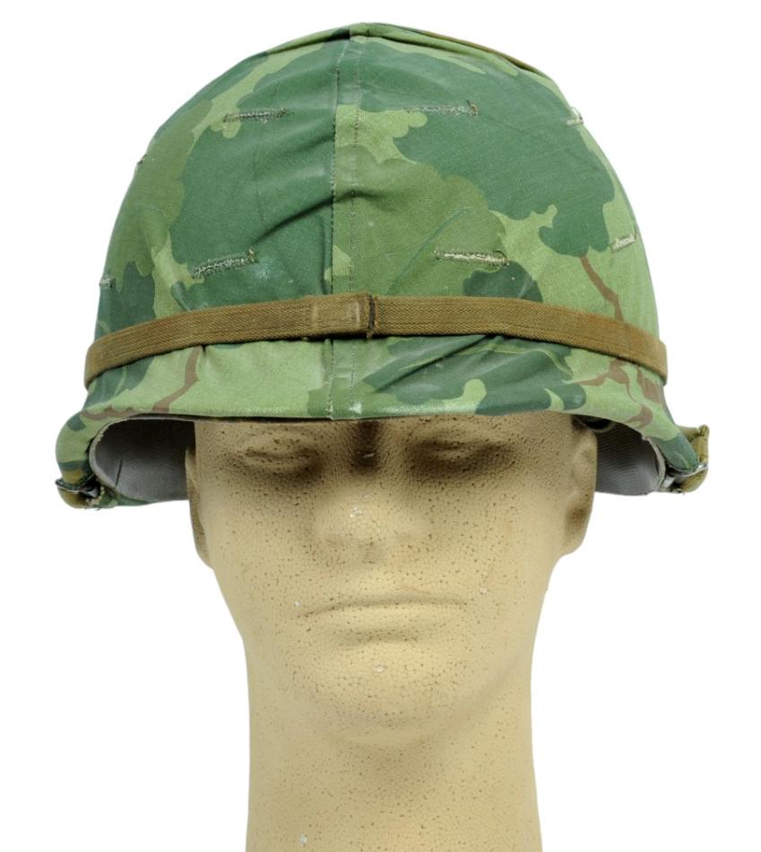 US Military Vietnam War era M1 Helmet with Mitchell Pattern Cover (GRJ)