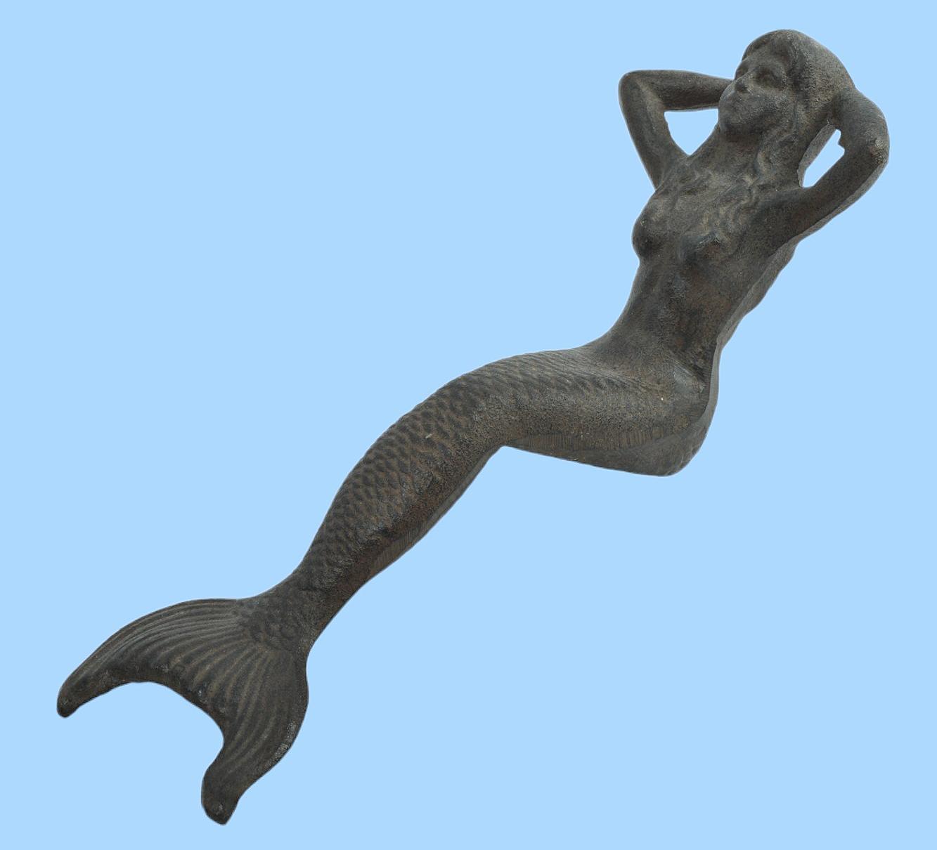 Nice Cast Mermaid Statue and US Navy Bevo Liberty Cuffs (RM)