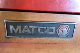 LARGE MATCO TOOLBOX WITH LOCKING ROLLERS. 32 DRAWERS. 27" DEEP BY 63" WIDE
