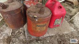 gas cans and kerosene can