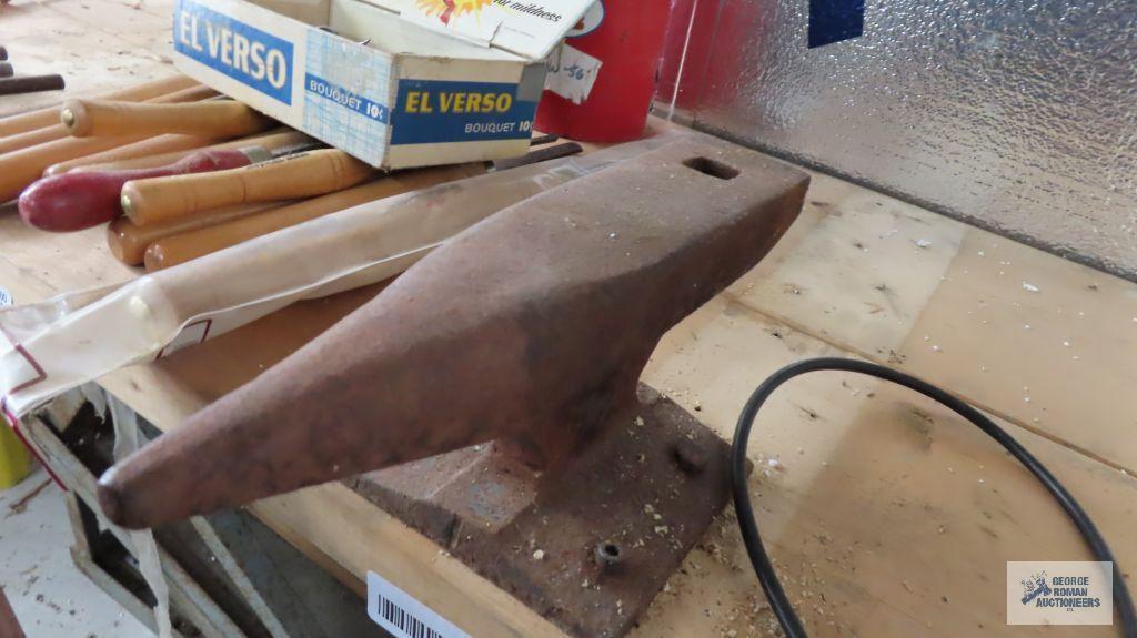 small anvil. Bring tools for removal.