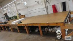 36 ft x 8 ft work table. Bring tools for removal