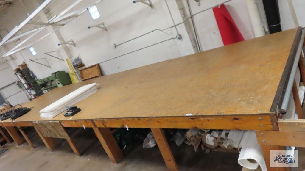 36 ft x 8 ft work table. Bring tools for removal